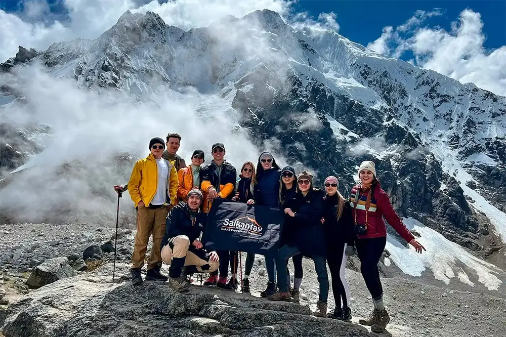 Salkantay Pass with Salkatay Mountain behind - Inca Tral vs Salkantay Trek